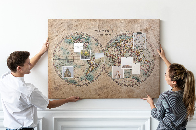 Decorative corkboard World glob map