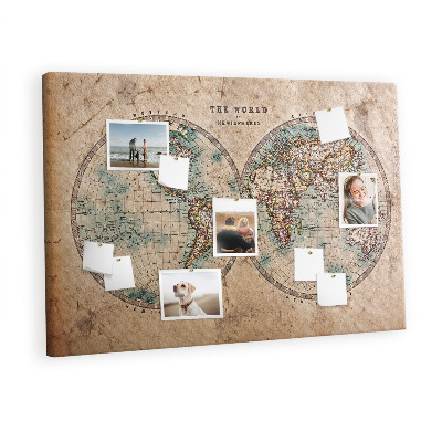 Decorative corkboard World glob map