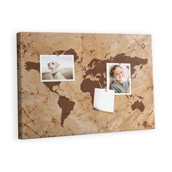 Decorative corkboard Vintage map