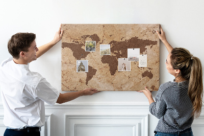 Decorative corkboard Vintage map