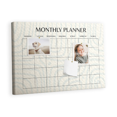 Decorative corkboard Monthly planner