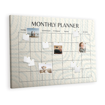 Decorative corkboard Monthly planner