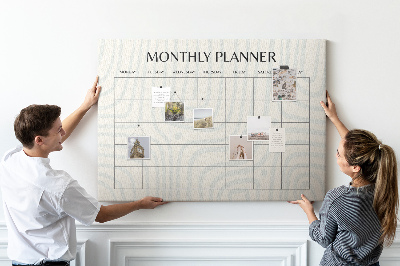 Decorative corkboard Monthly planner