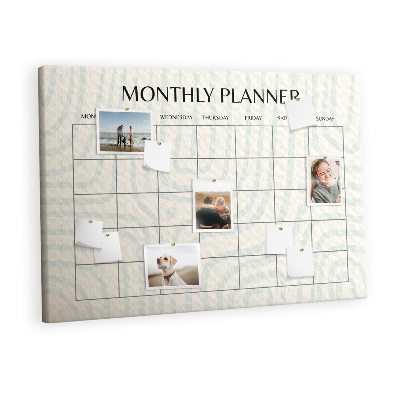 Decorative corkboard Monthly planner