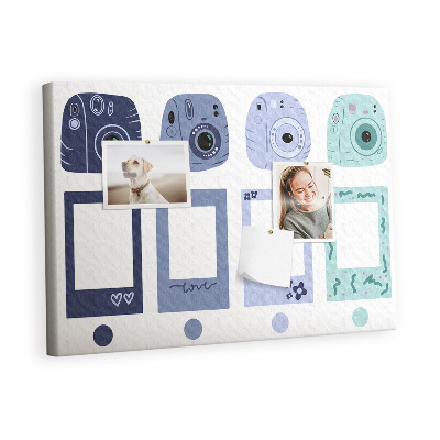 Cork board Polaroid frames