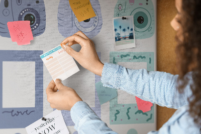 Cork board Polaroid frames