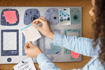 Cork board Polaroid frames