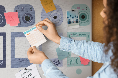 Cork board Polaroid frames