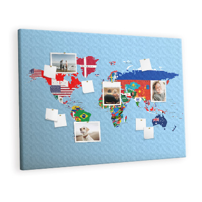 Cork board Flags map