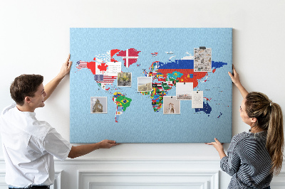 Cork board Flags map