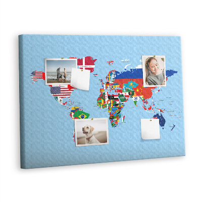 Cork board Flags map