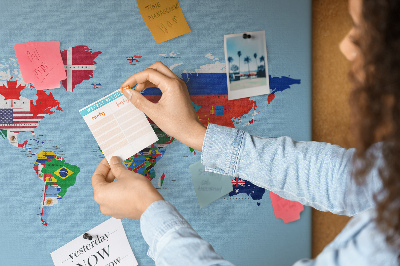 Cork board Flags map