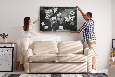 Cork board Detailed black map