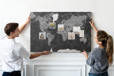 Cork board Detailed black map