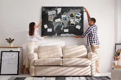 Cork board Detailed black map