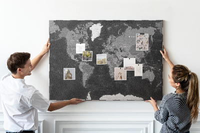 Cork board Detailed black map