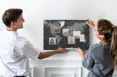 Cork board Detailed black map