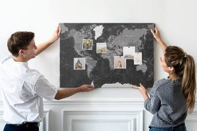 Cork board Detailed black map