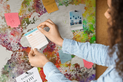 Cork board Watercolor map