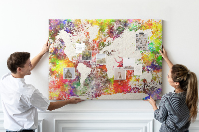 Cork board Watercolor map