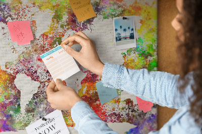 Cork board Watercolor map