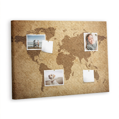 Memo cork board Old-style map