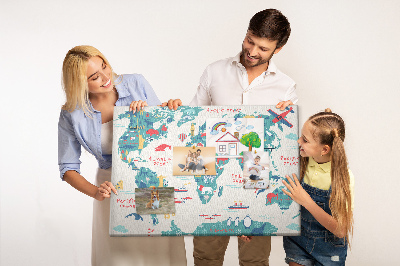 Memo cork board Map with pictures