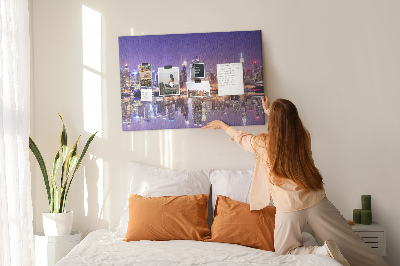 Memo cork board Manhattan skyline