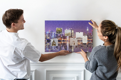 Memo cork board Manhattan skyline