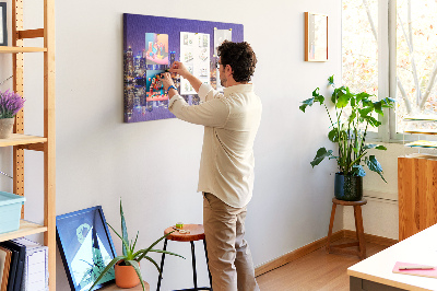 Memo cork board Manhattan skyline