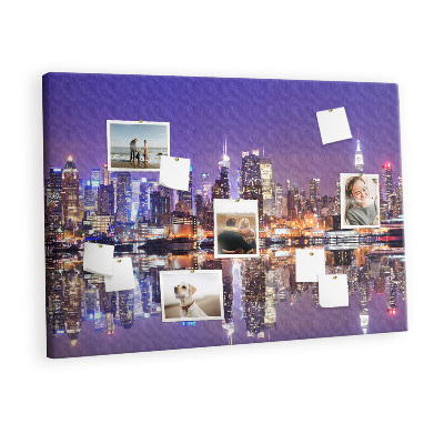 Memo cork board Manhattan skyline