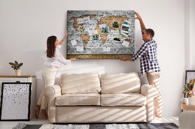 Decorative corkboard Room style map