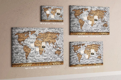 Decorative corkboard Room style map