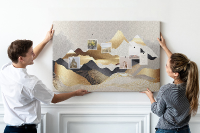 Cork board Mountains abstract