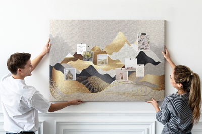 Cork board Mountains abstract