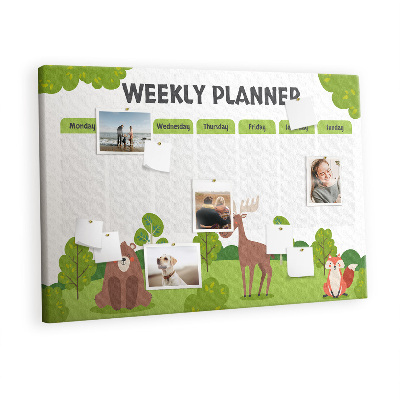 Cork board School week planner