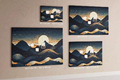 Decorative corkboard Sunset landscape