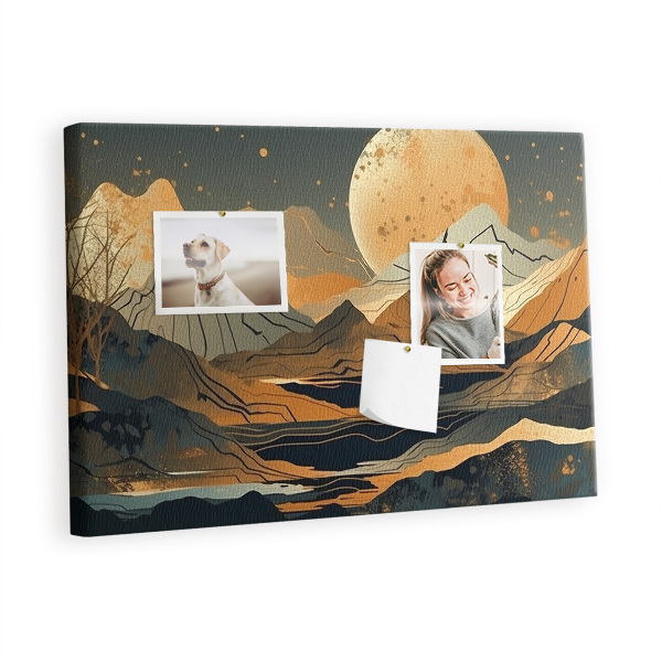 Decorative corkboard Sunset landscape