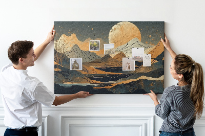 Decorative corkboard Sunset landscape