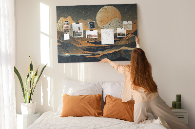 Decorative corkboard Sunset landscape