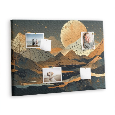 Decorative corkboard Sunset landscape