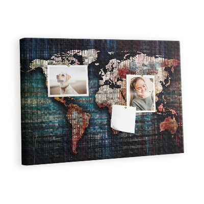 Decorative corkboard Linnear map