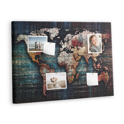 Decorative corkboard Linnear map