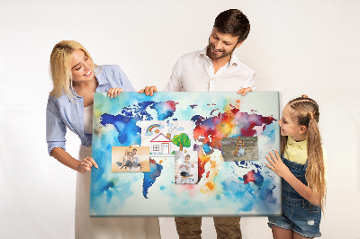 Decorative corkboard Painted map