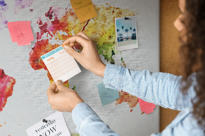 Cork board Watercolor map