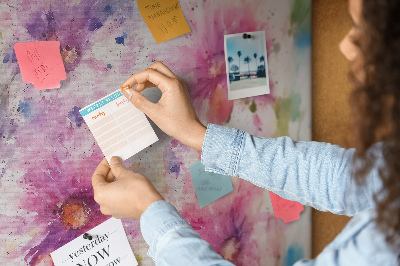 Memo cork board Watercolors flowers