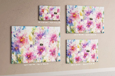 Memo cork board Watercolors flowers