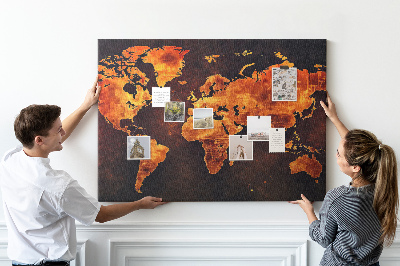 Memo cork board Map of the world