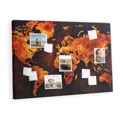 Memo cork board Map of the world