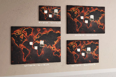 Memo cork board Map of the world